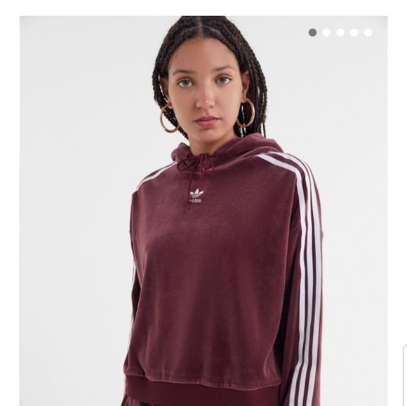 adidas cropped hoodie velvet
